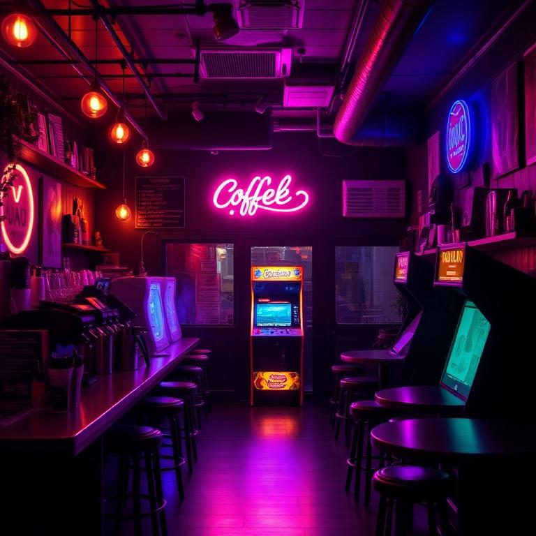 Arcade machine in cafes